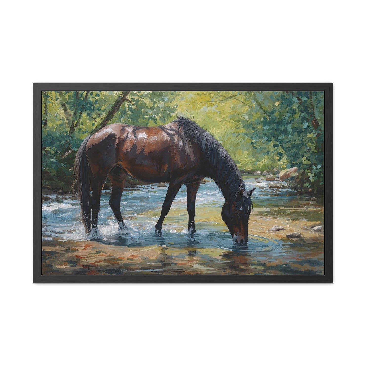 Framed Horse Art Print, Equine Wall Decor, Nature Lover Gift, Rustic Home Decoration, Equestrian Decor