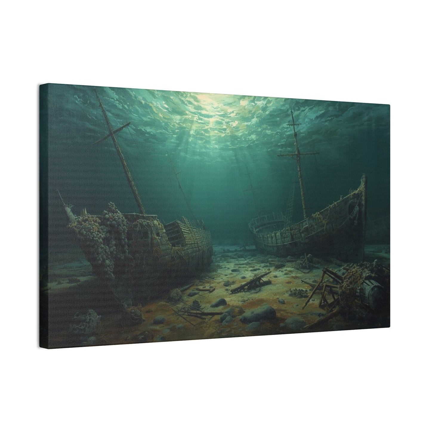 Underwater Shipwreck Canvas Art