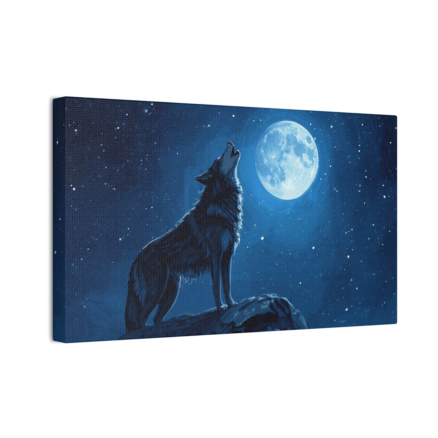 Wolf Howling at Moon Canvas Art