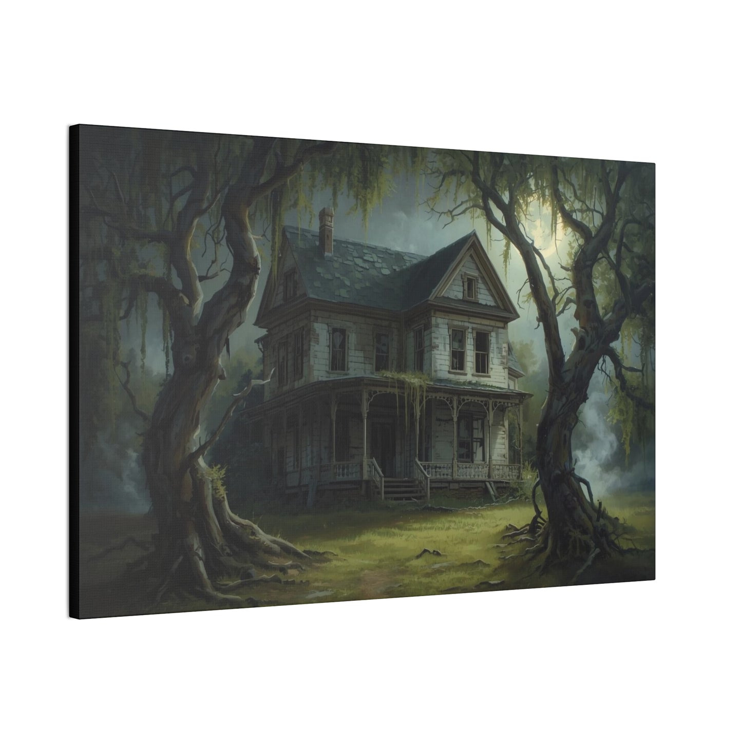 Spooky Vintage House Canvas Art