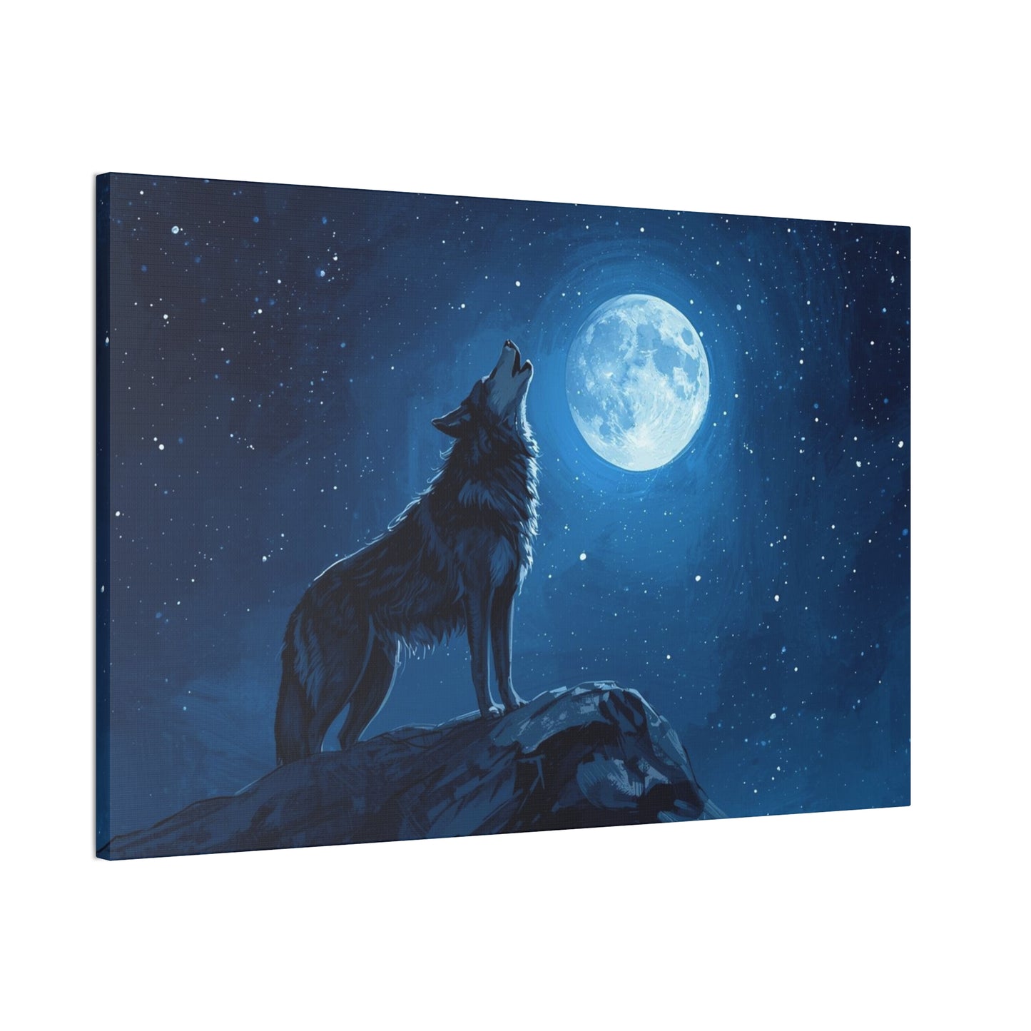 Wolf Howling at Moon Canvas Art