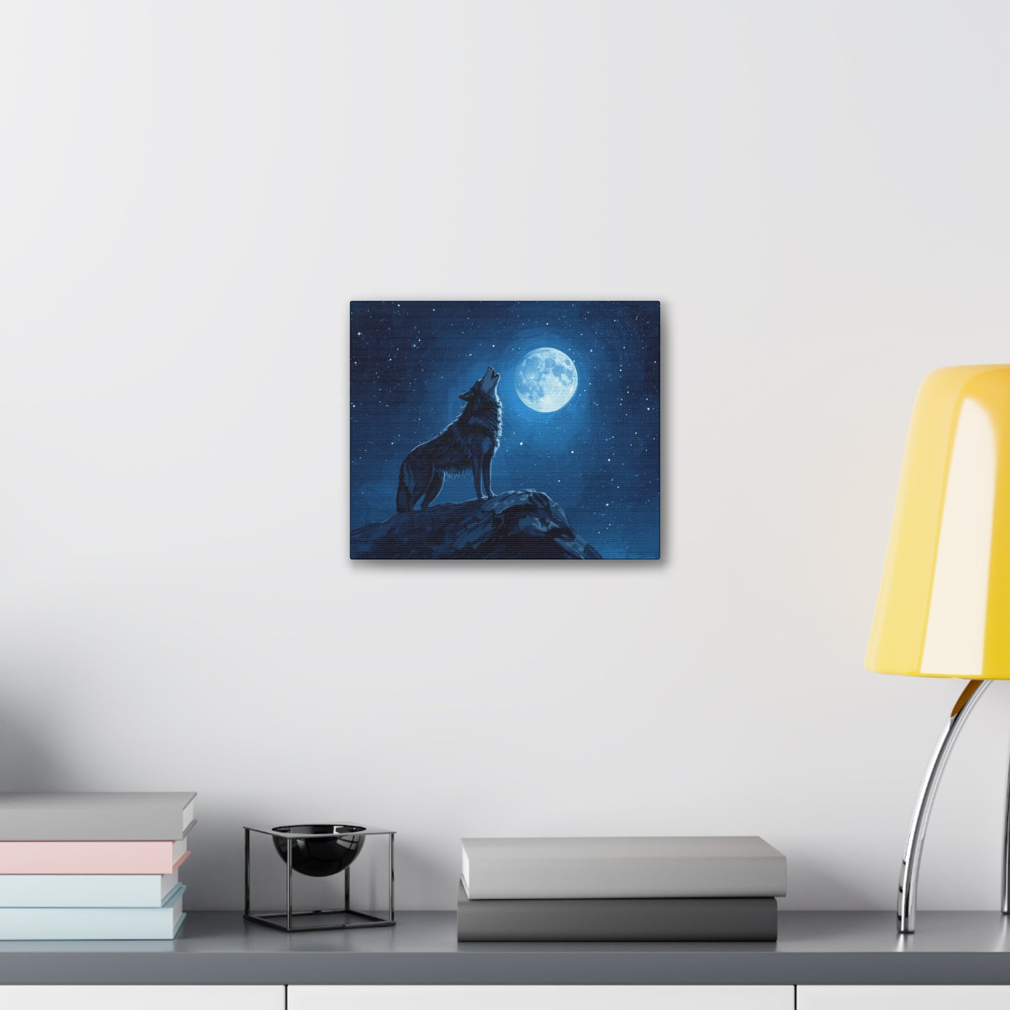 Wolf Howling at Moon Canvas Art