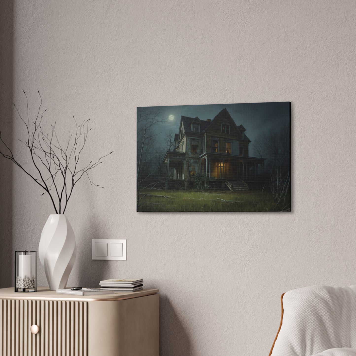 Spooky Haunted House Art Print