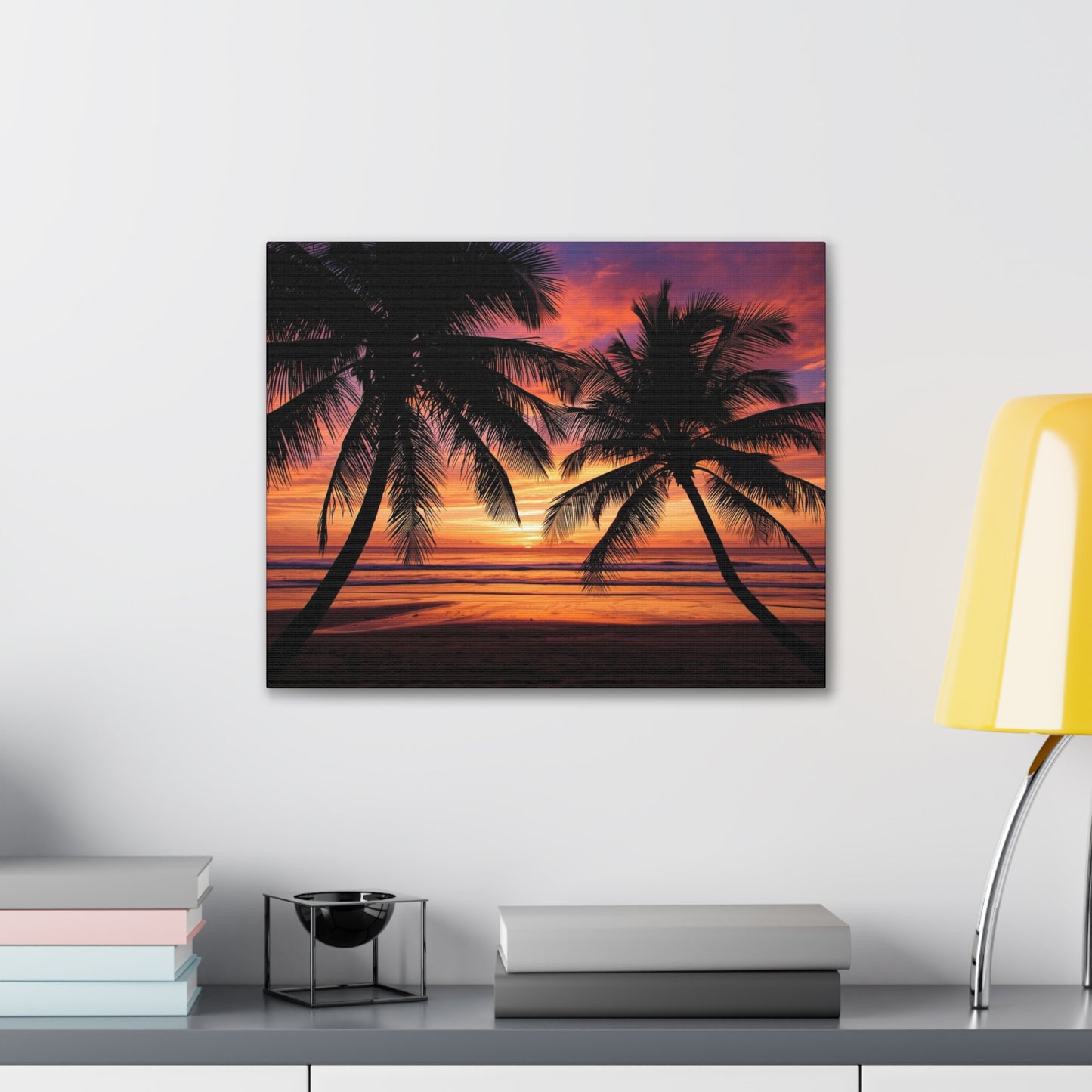 Sunset Palm Tree Canvas Print