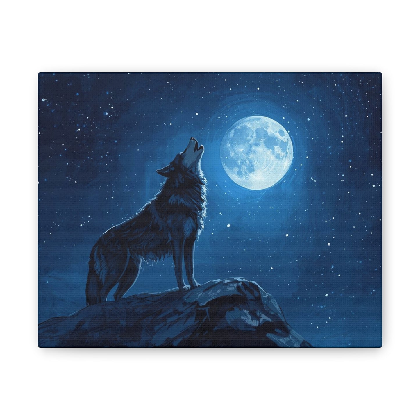 Wolf Howling at Moon Canvas Art
