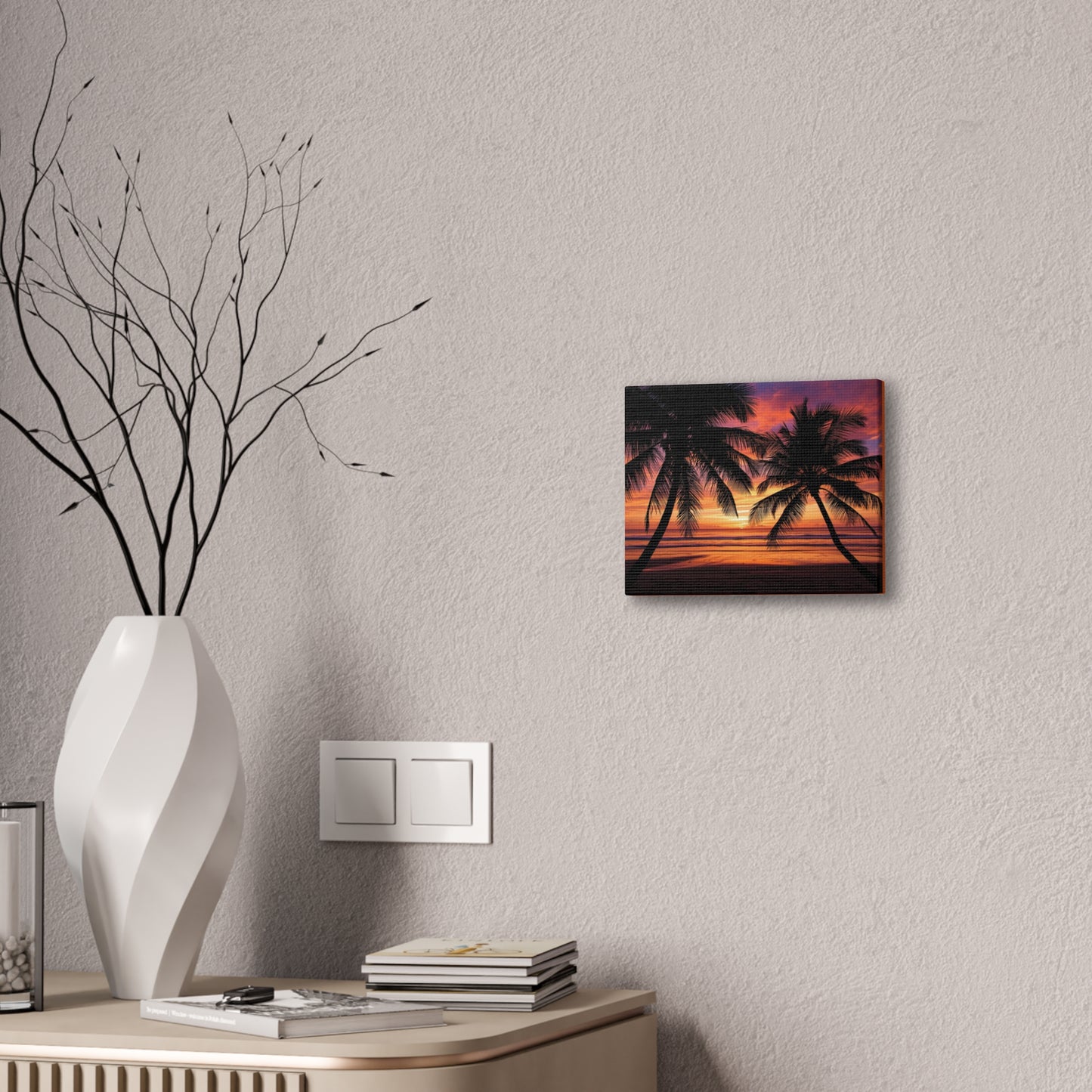 Sunset Palm Tree Canvas Print