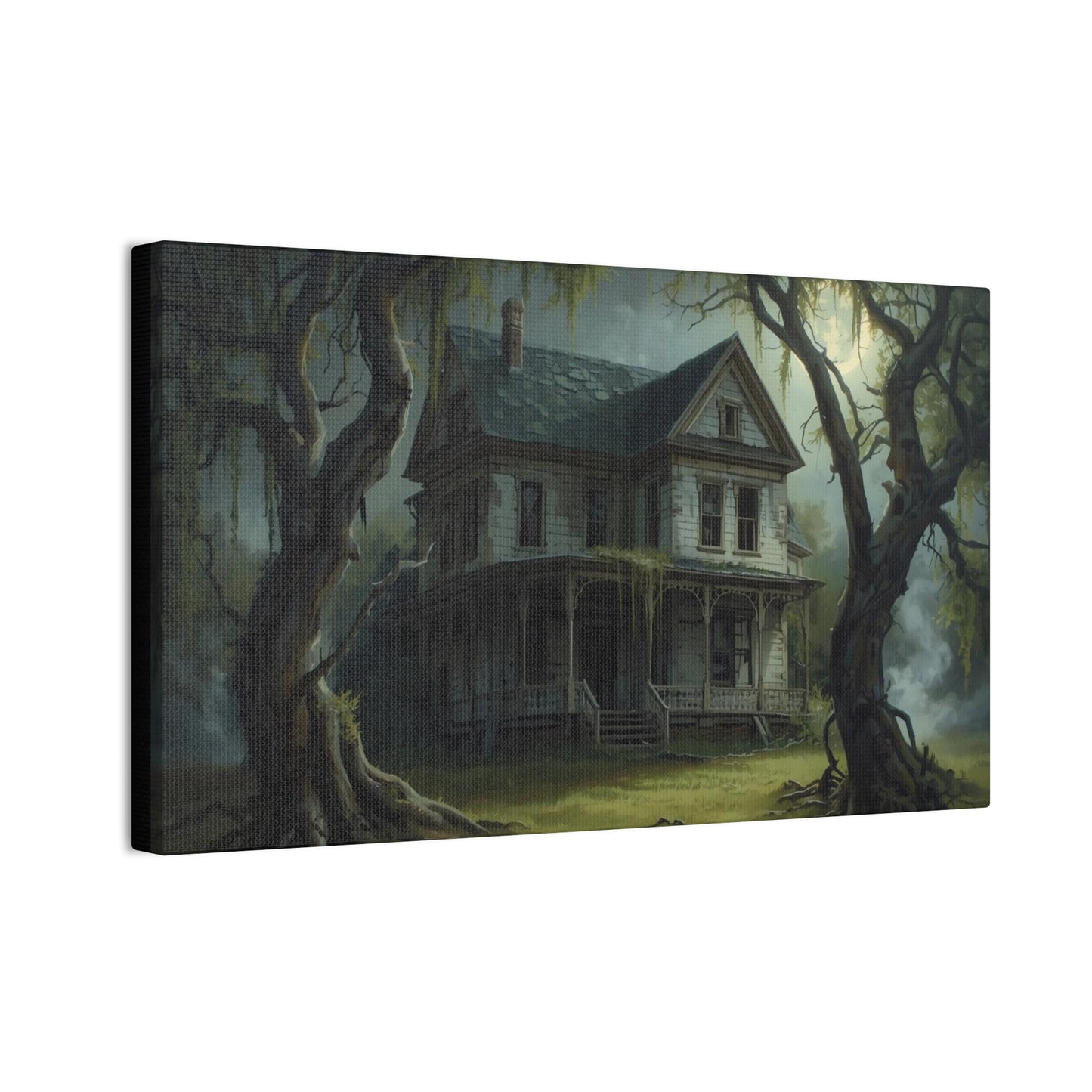 Spooky Vintage House Canvas Art