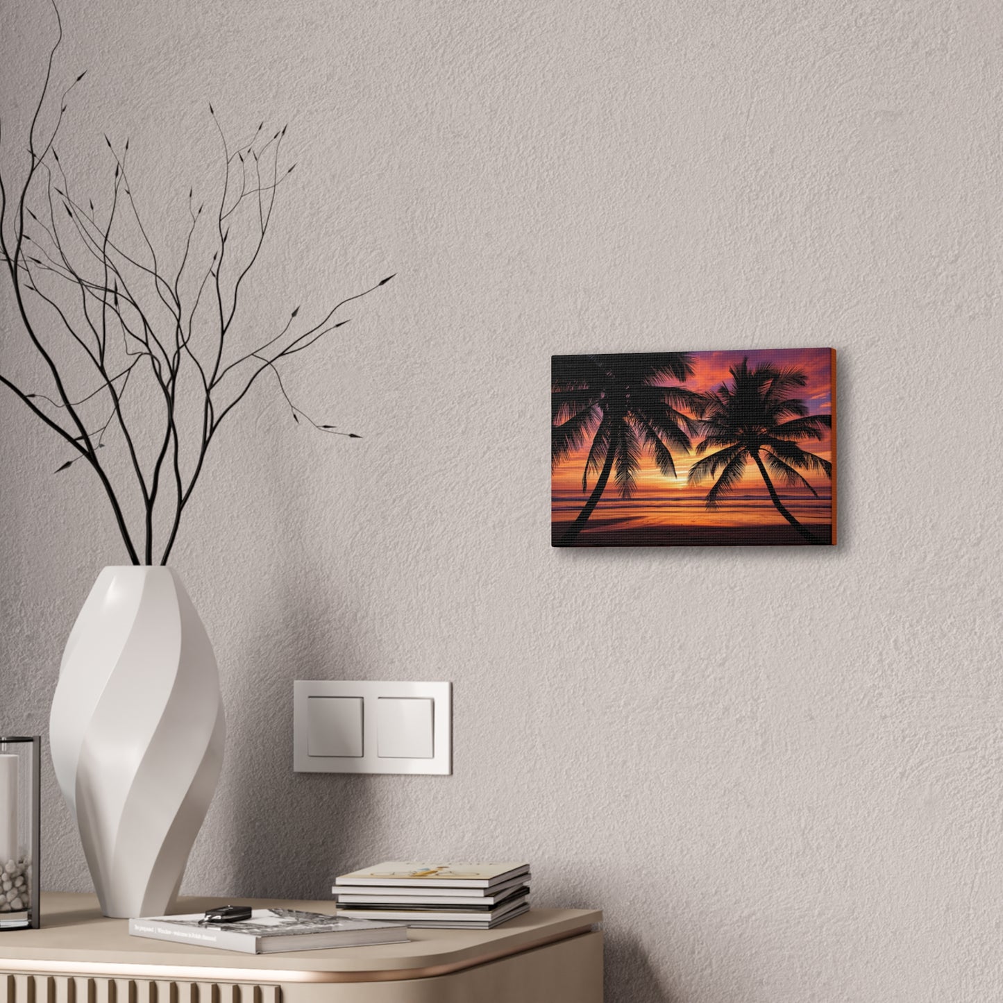 Sunset Palm Tree Canvas Print