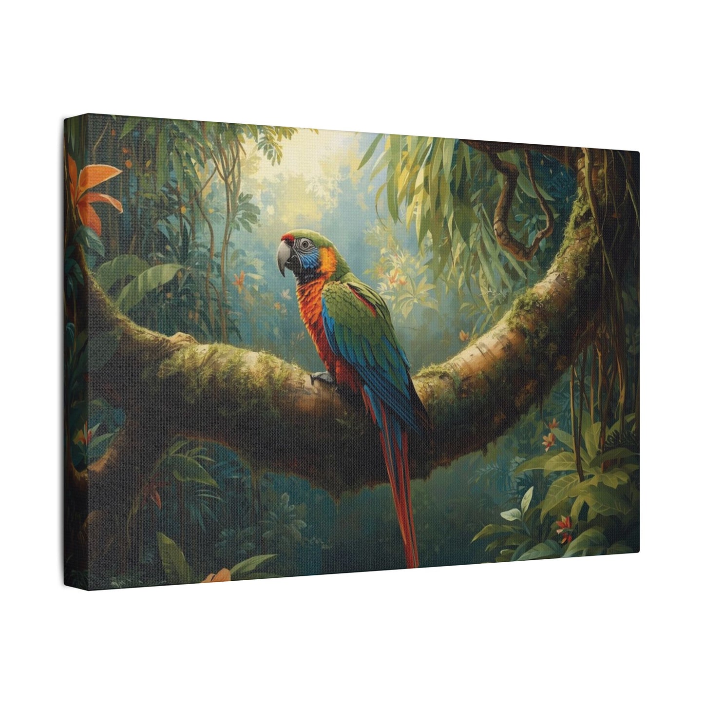 Vibrant Parrot Tropical Jungle Canvas Wall Art