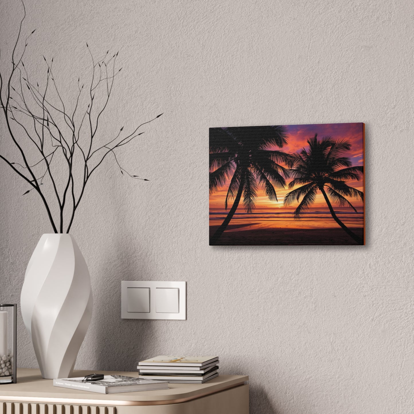 Sunset Palm Tree Canvas Print