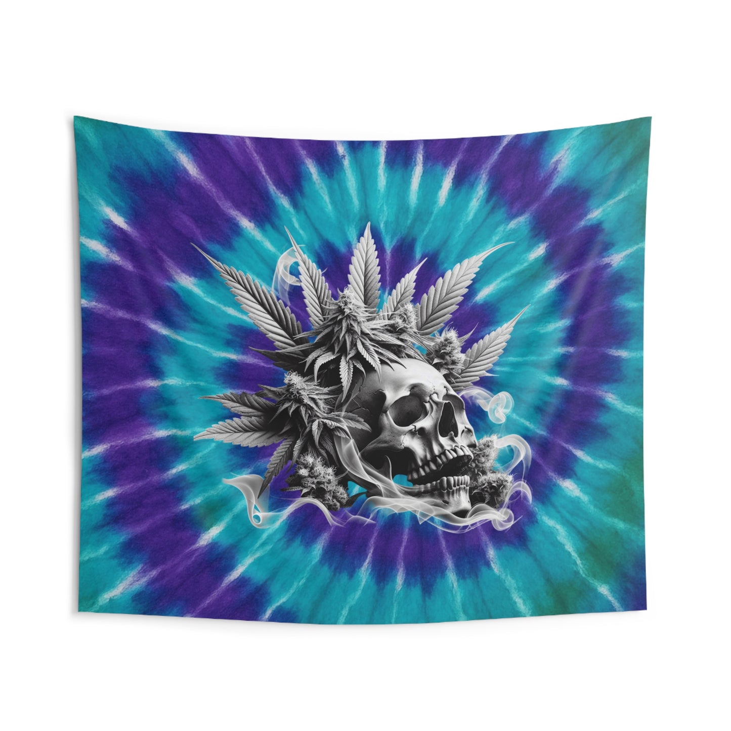 Psychedelic Skull Wall Tapestry, Bohemian Decor, Hippie Room Decor, Tie-Dye Wall Art, Dorm Room Decor