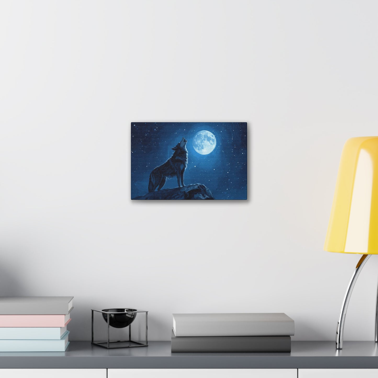 Wolf Howling at Moon Canvas Art