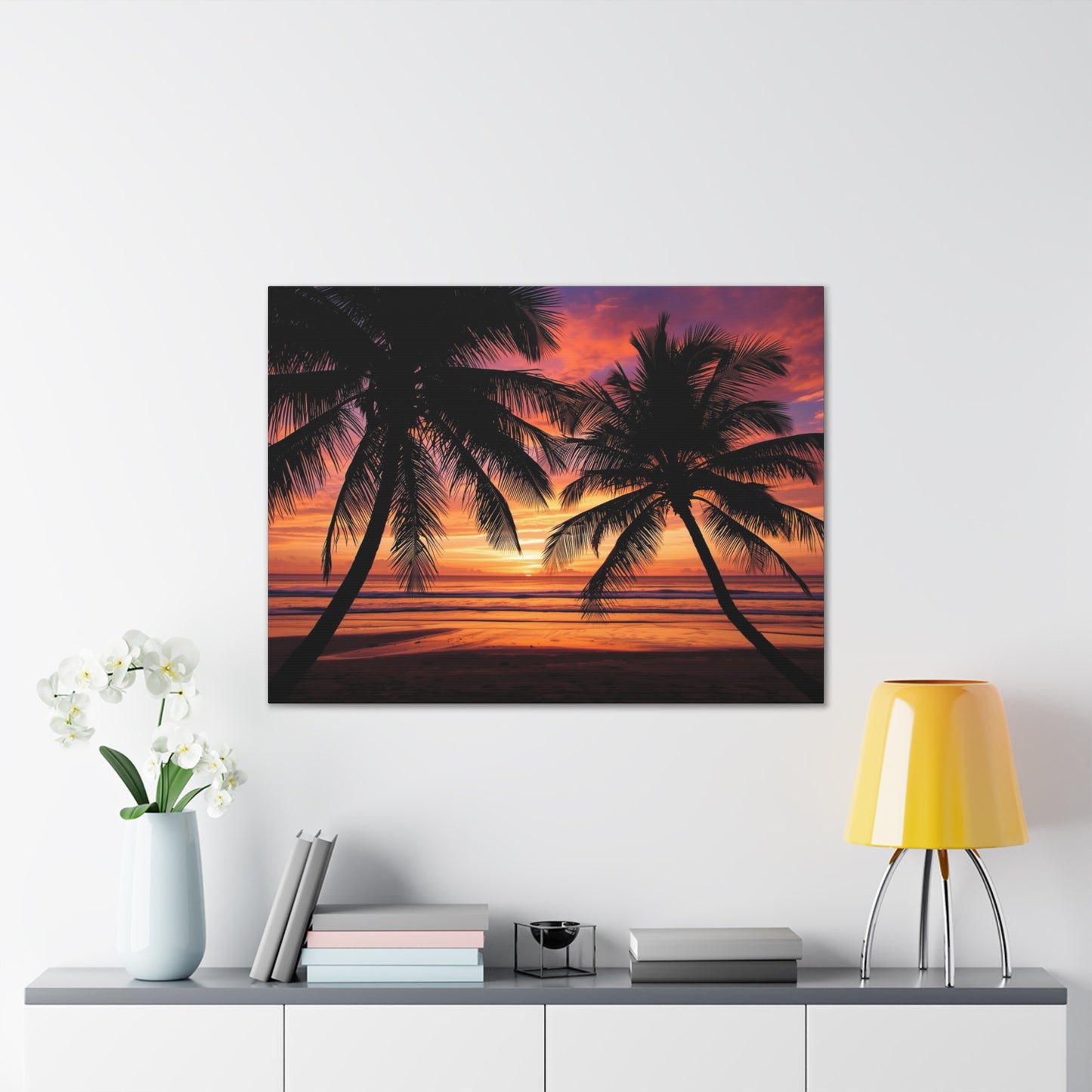 Sunset Palm Tree Canvas Print