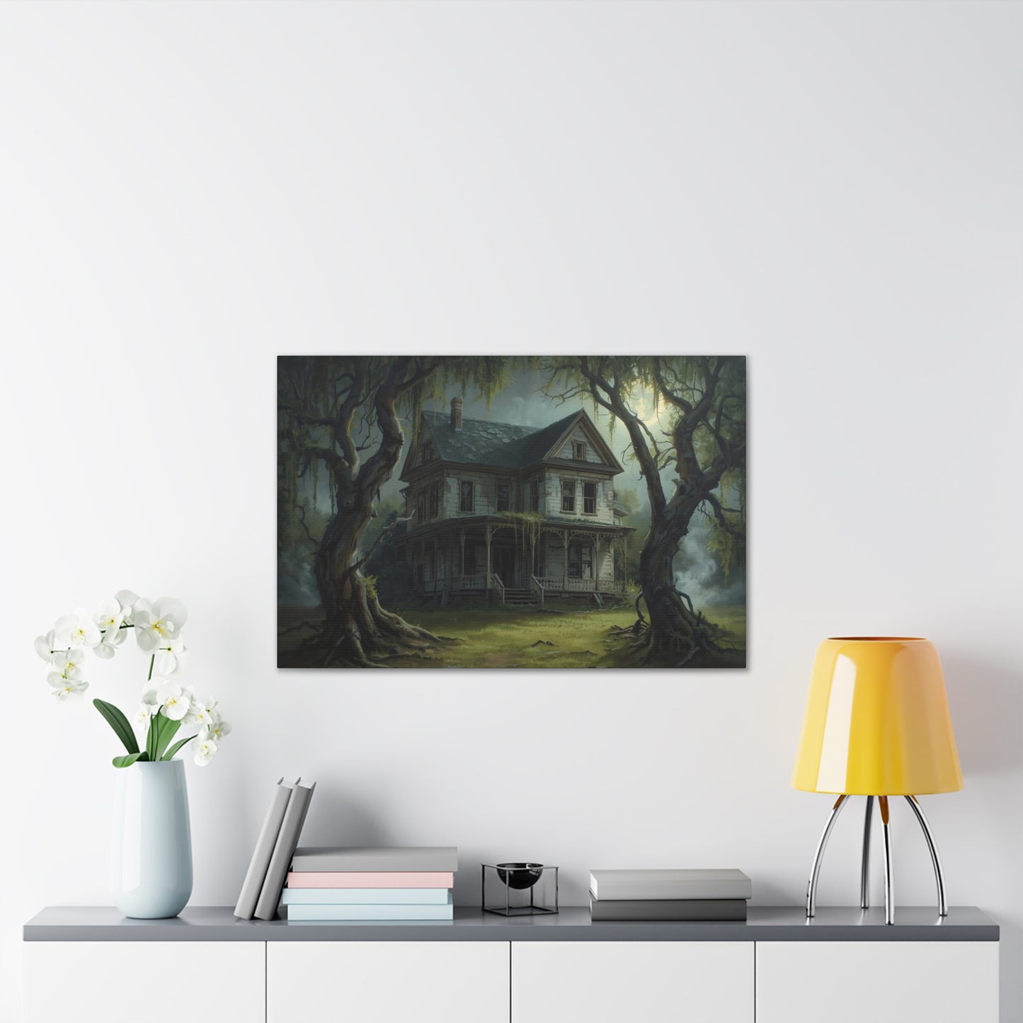 Spooky Vintage House Canvas Art