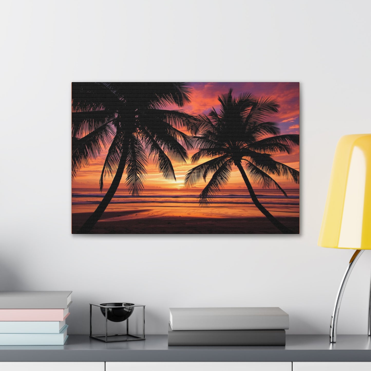 Sunset Palm Tree Canvas Print
