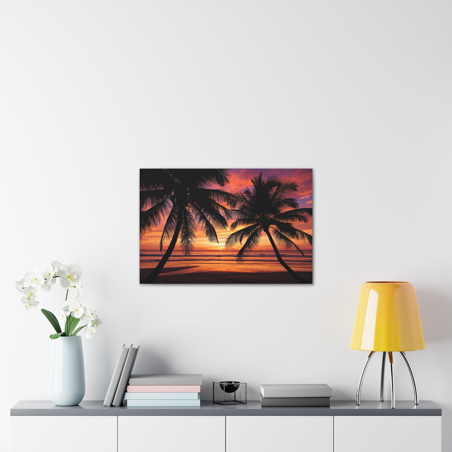 Sunset Palm Tree Canvas Print
