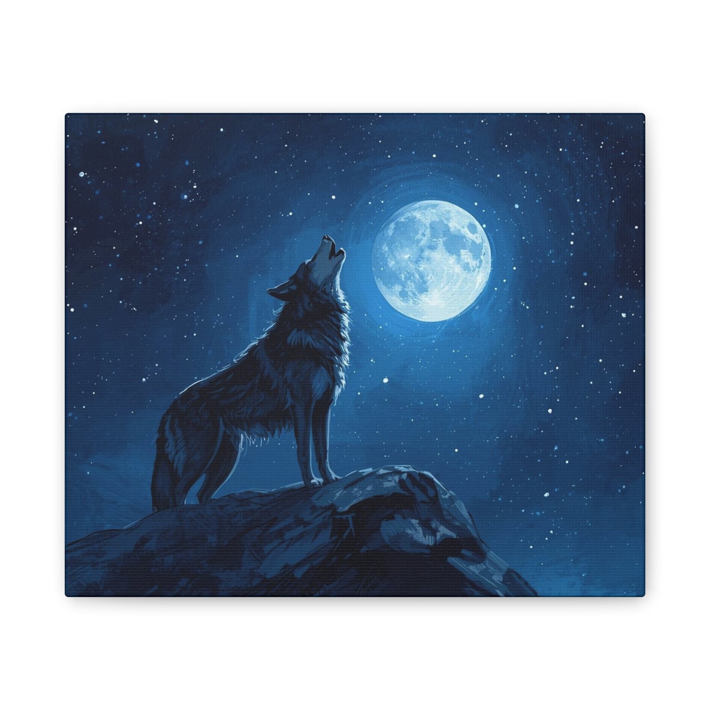 Wolf Howling at Moon Canvas Art