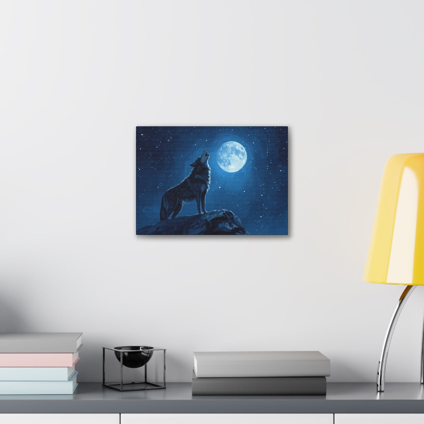 Wolf Howling at Moon Canvas Art