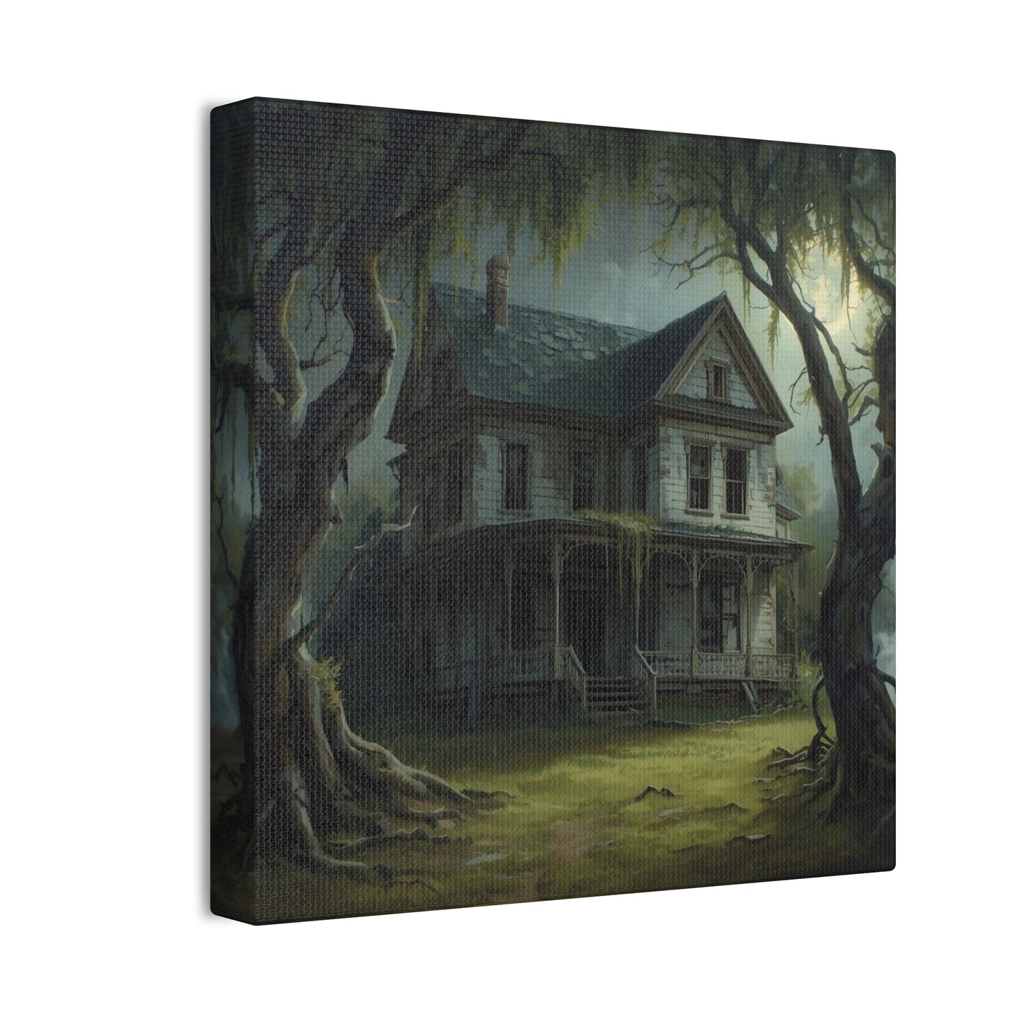 Spooky Vintage House Canvas Art