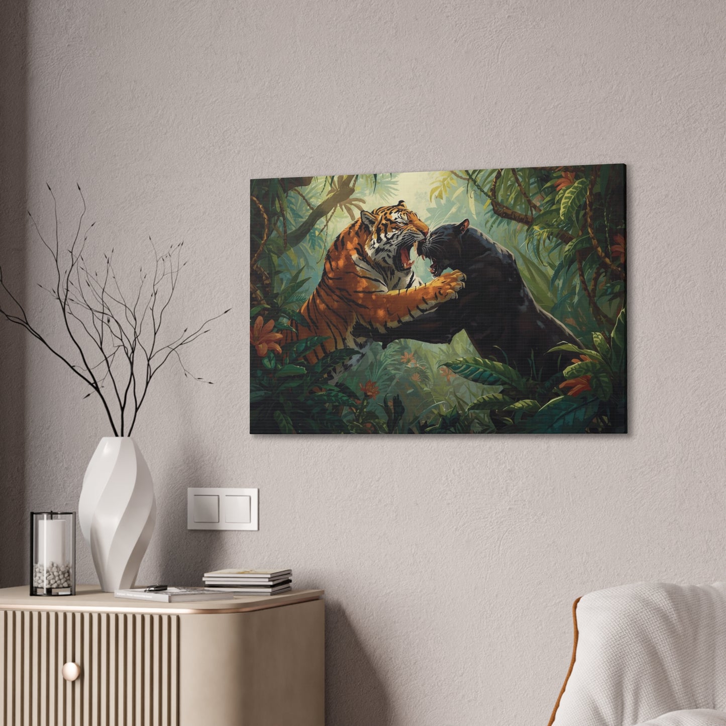 Wild Tiger and Panther Wall Decor