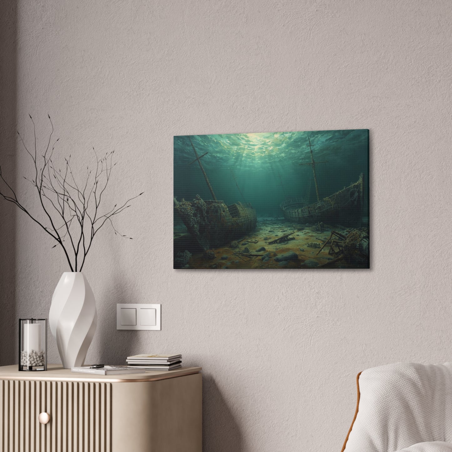 Underwater Shipwreck Canvas Art