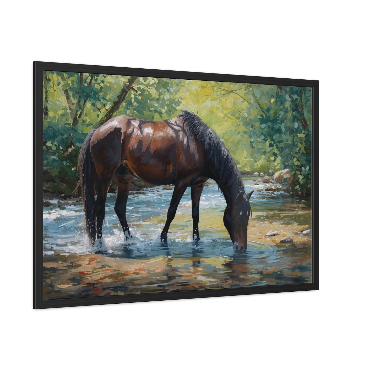 Framed Horse Art Print, Equine Wall Decor, Nature Lover Gift, Rustic Home Decoration, Equestrian Decor