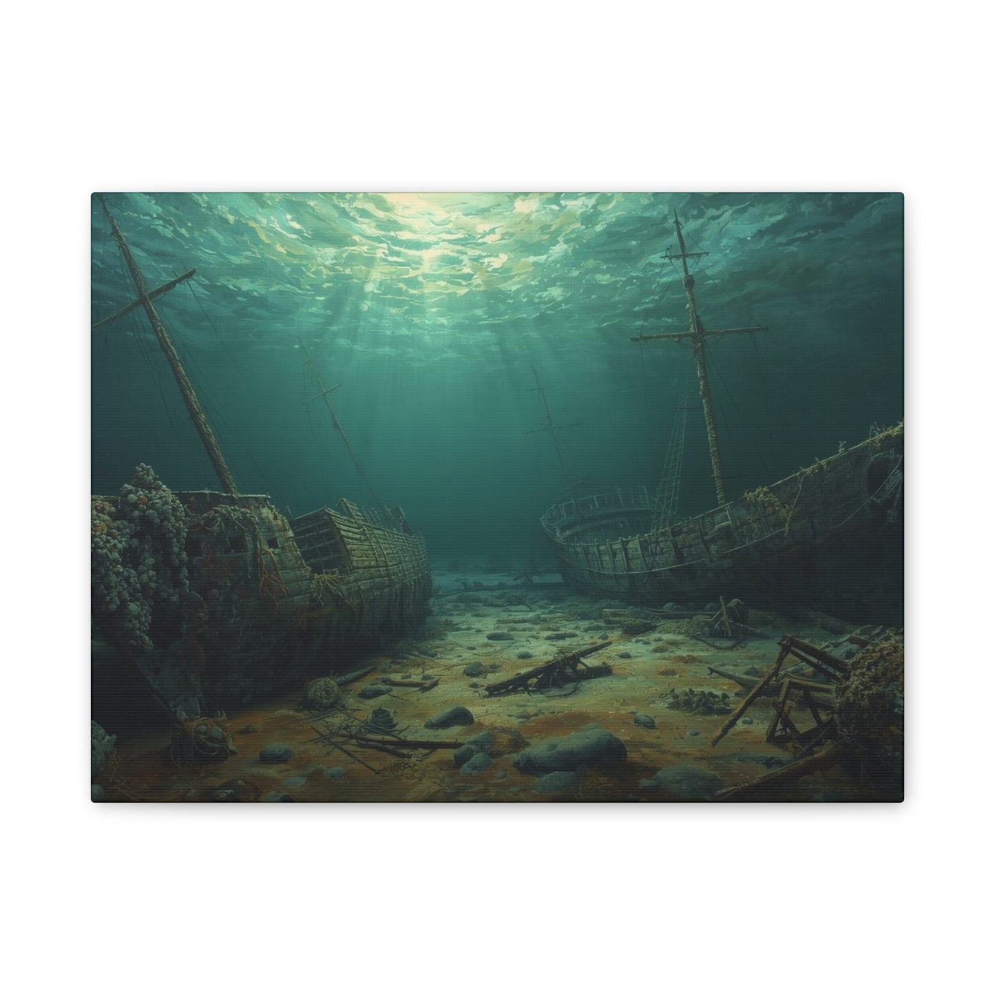 Underwater Shipwreck Canvas Art