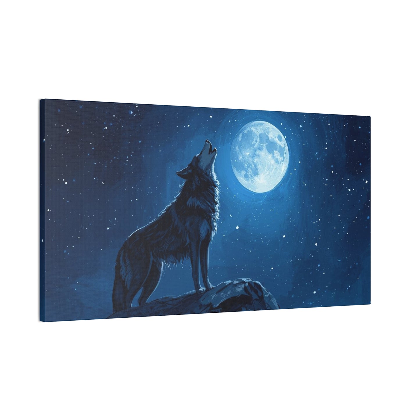 Wolf Howling at Moon Canvas Art