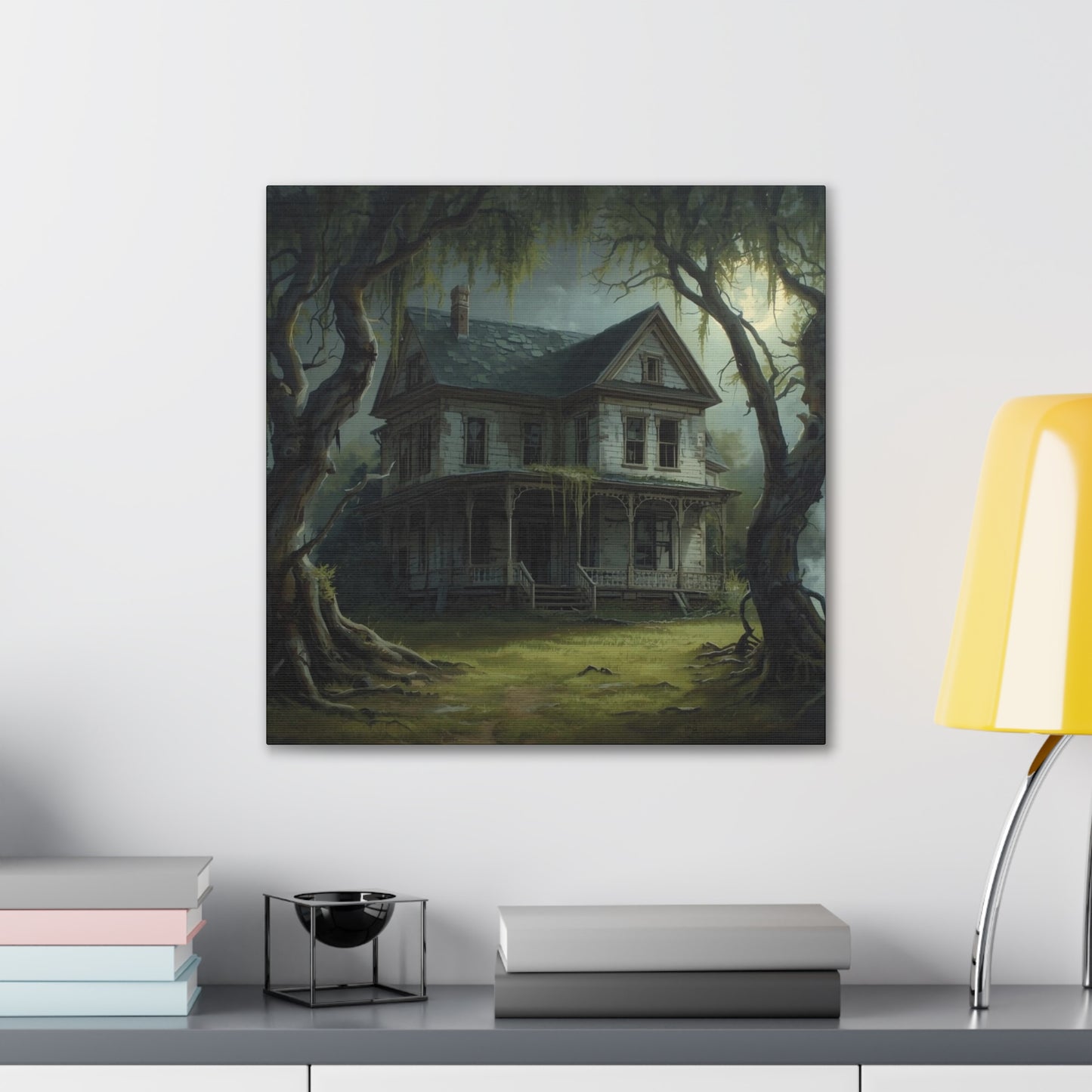Spooky Vintage House Canvas Art