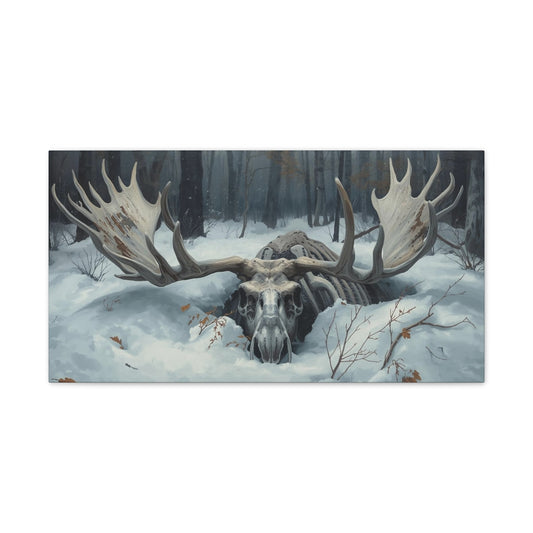 Moose Skull Winter Forest