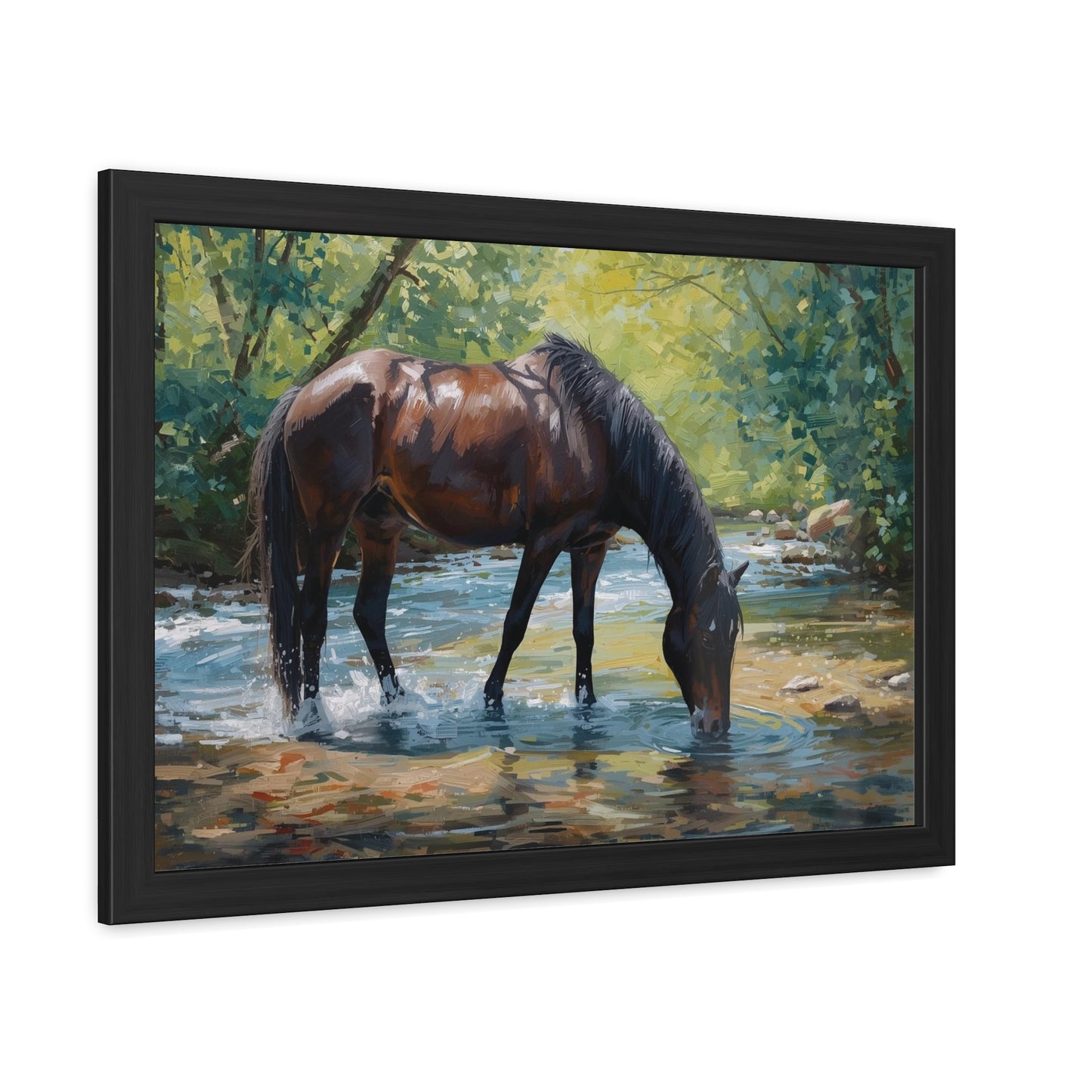 Framed Horse Art Print, Equine Wall Decor, Nature Lover Gift, Rustic Home Decoration, Equestrian Decor