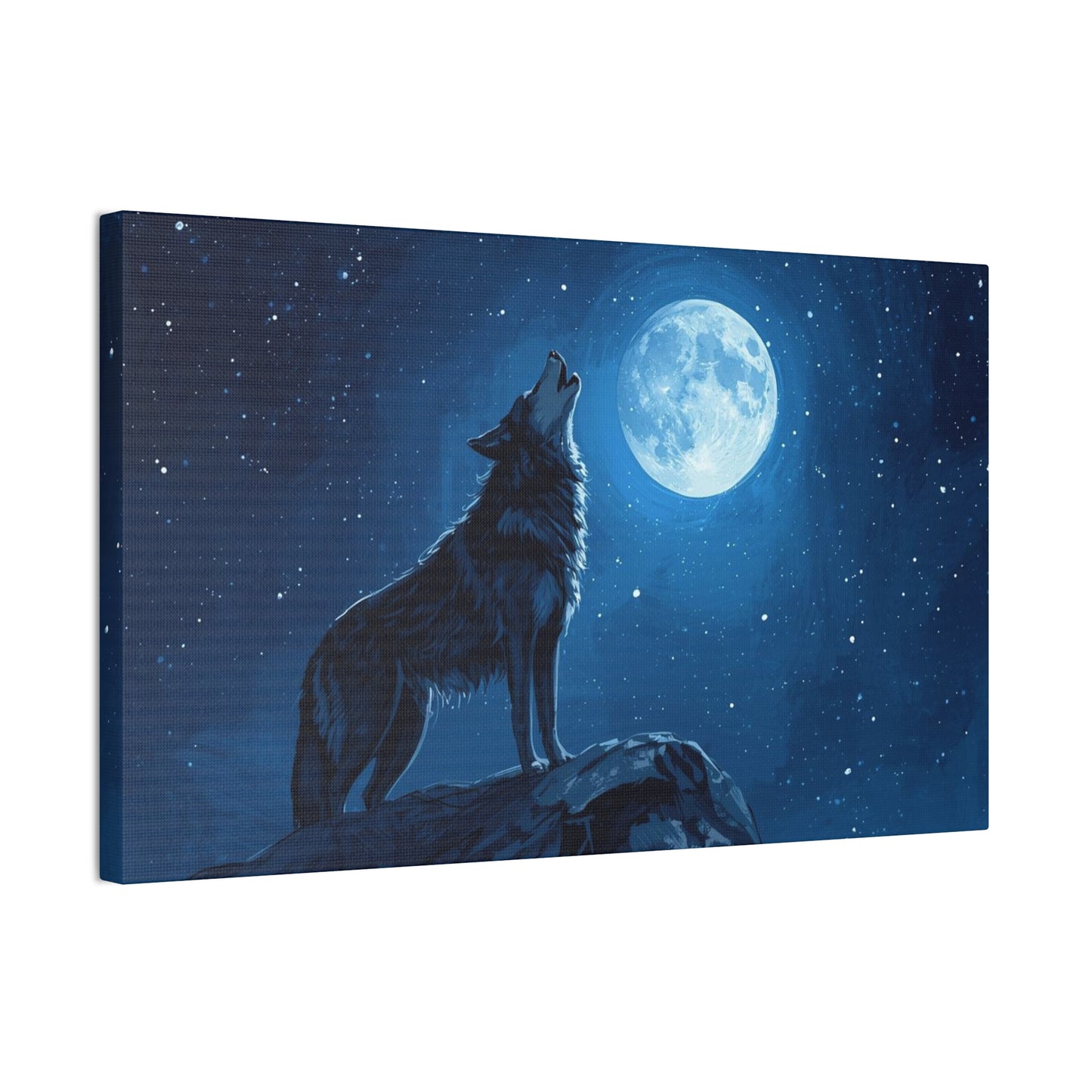 Wolf Howling at Moon Canvas Art