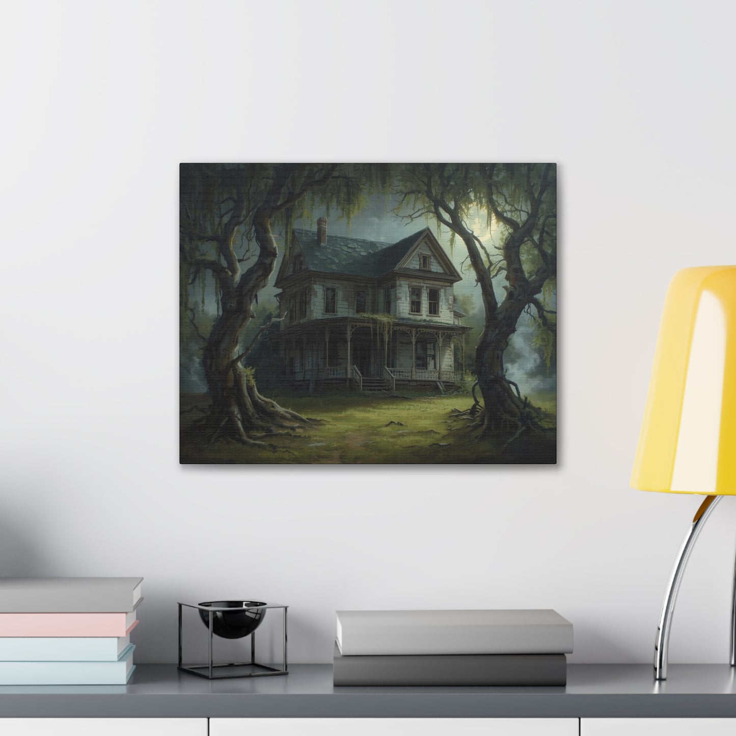 Spooky Vintage House Canvas Art
