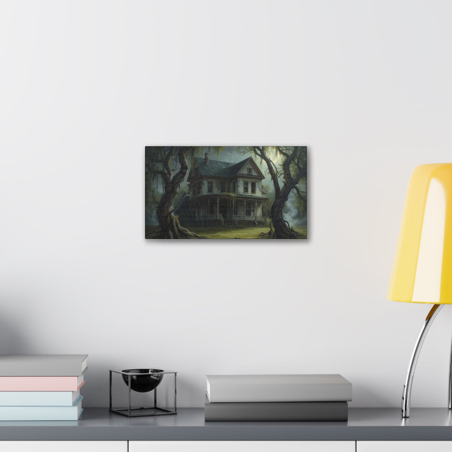 Spooky Vintage House Canvas Art