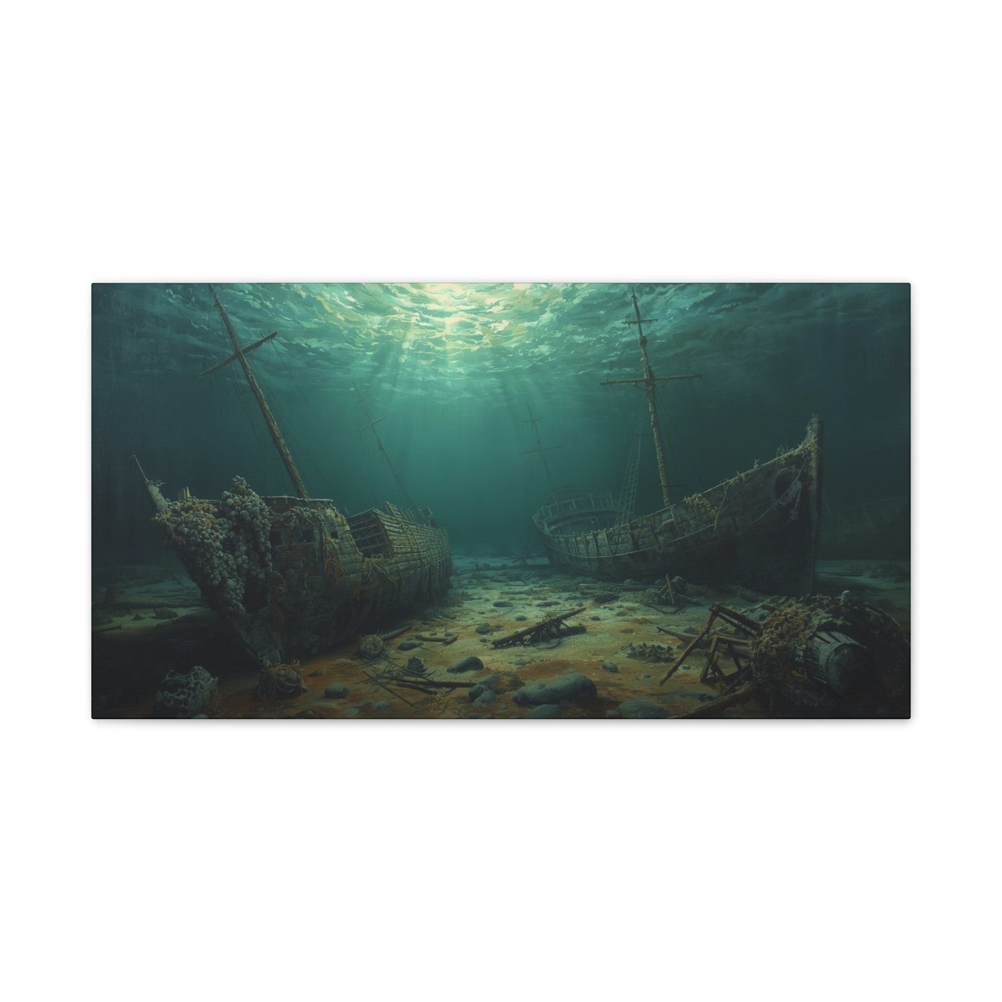 Underwater Shipwreck Canvas Art
