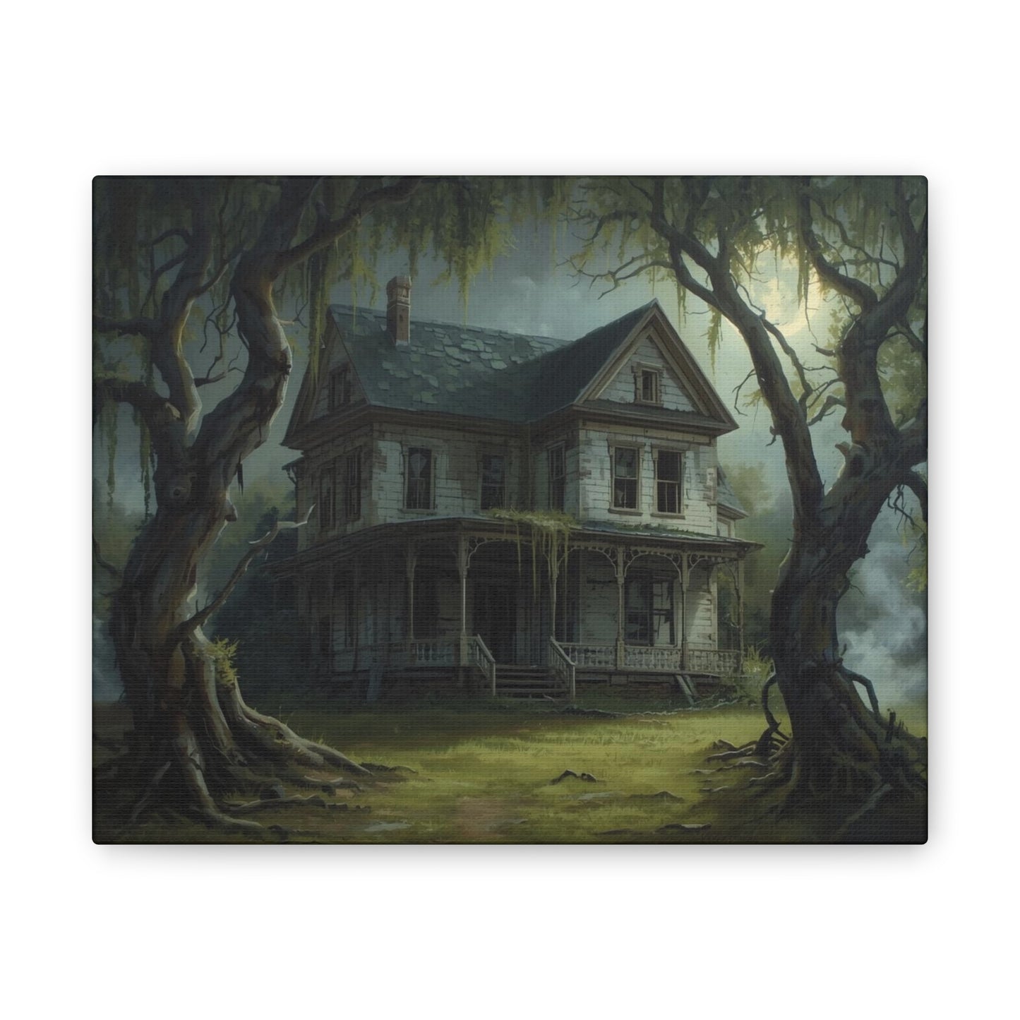 Spooky Vintage House Canvas Art