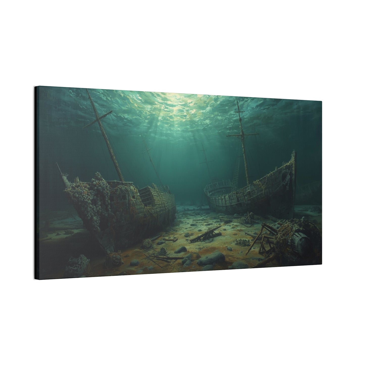 Underwater Shipwreck Canvas Art