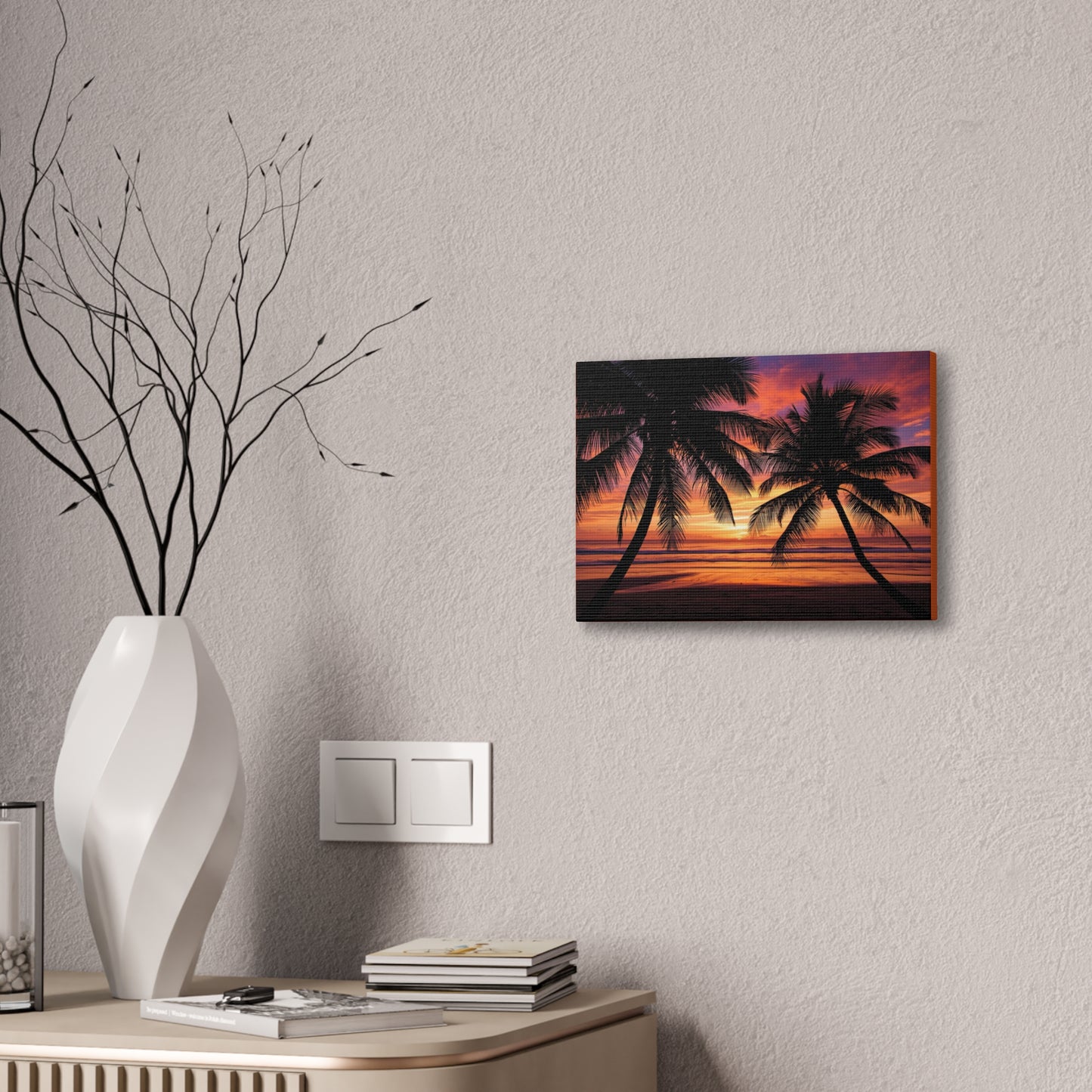 Sunset Palm Tree Canvas Print