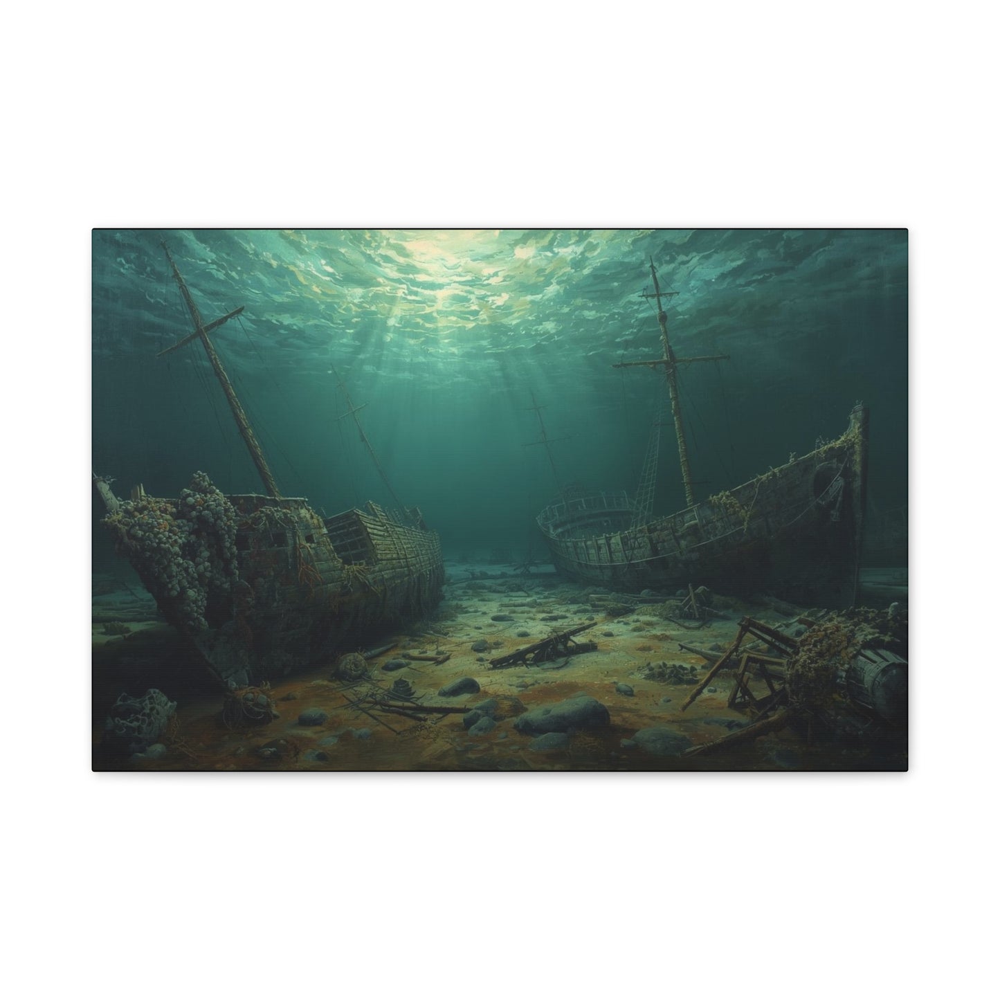 Underwater Shipwreck Canvas Art