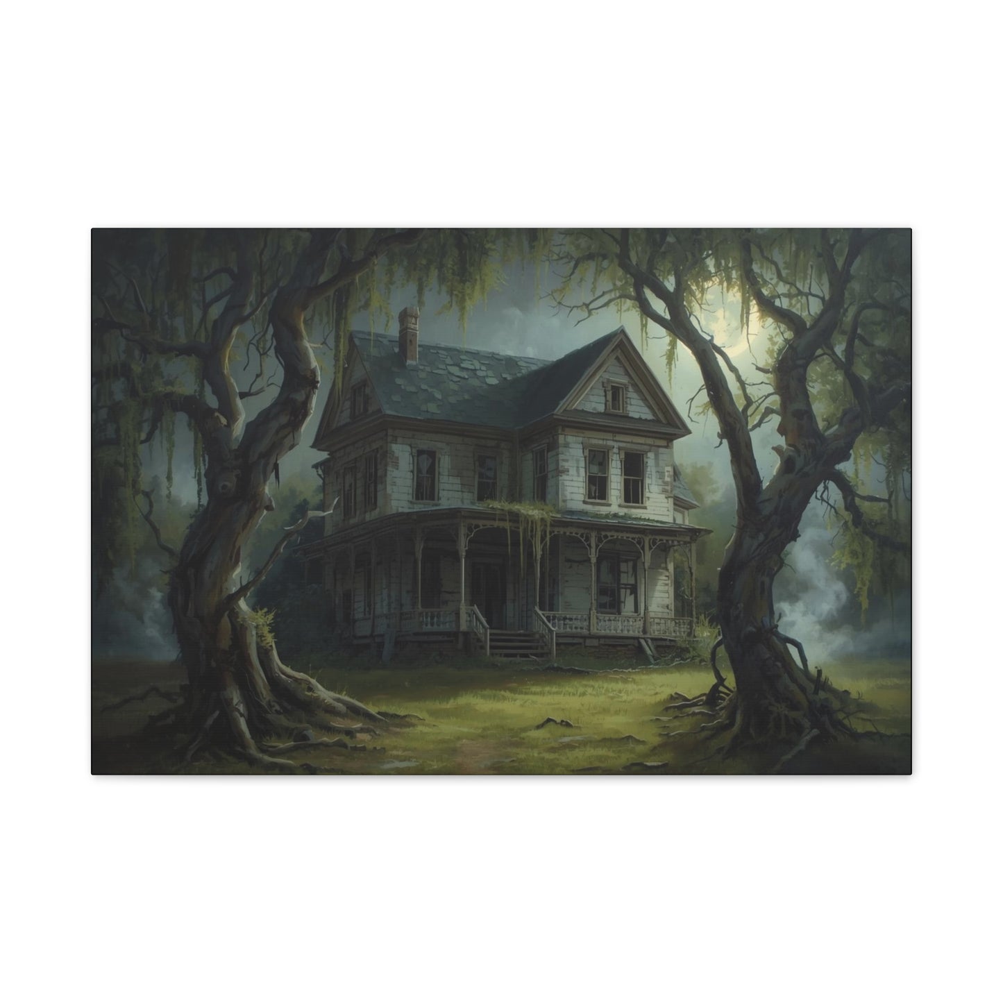 Spooky Vintage House Canvas Art