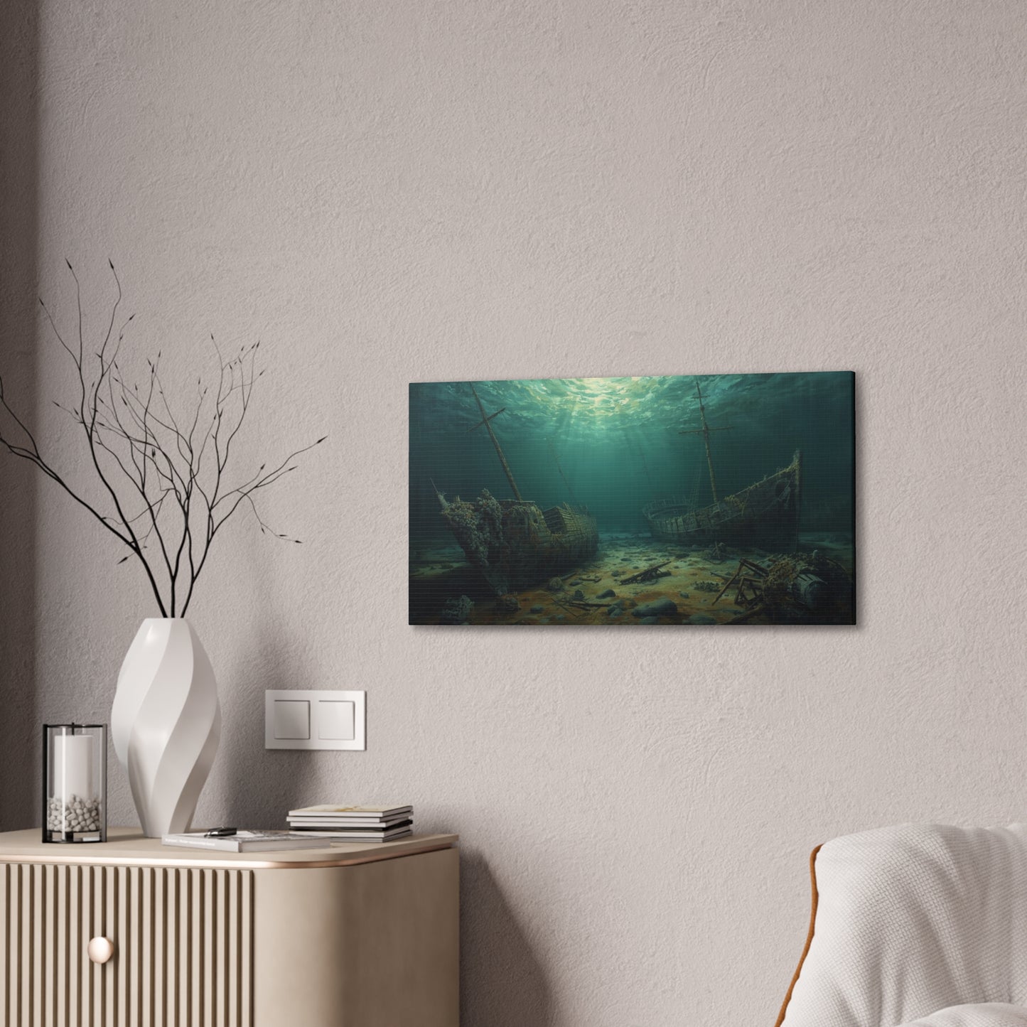 Underwater Shipwreck Canvas Art