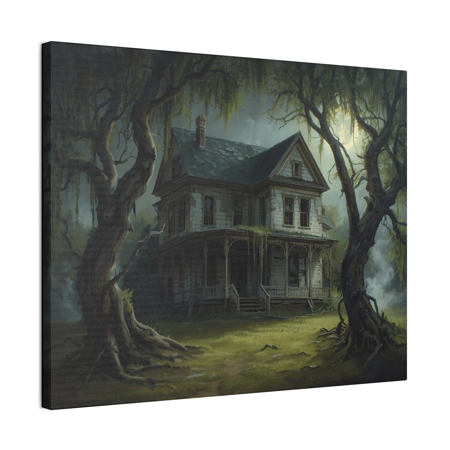 Spooky Vintage House Canvas Art