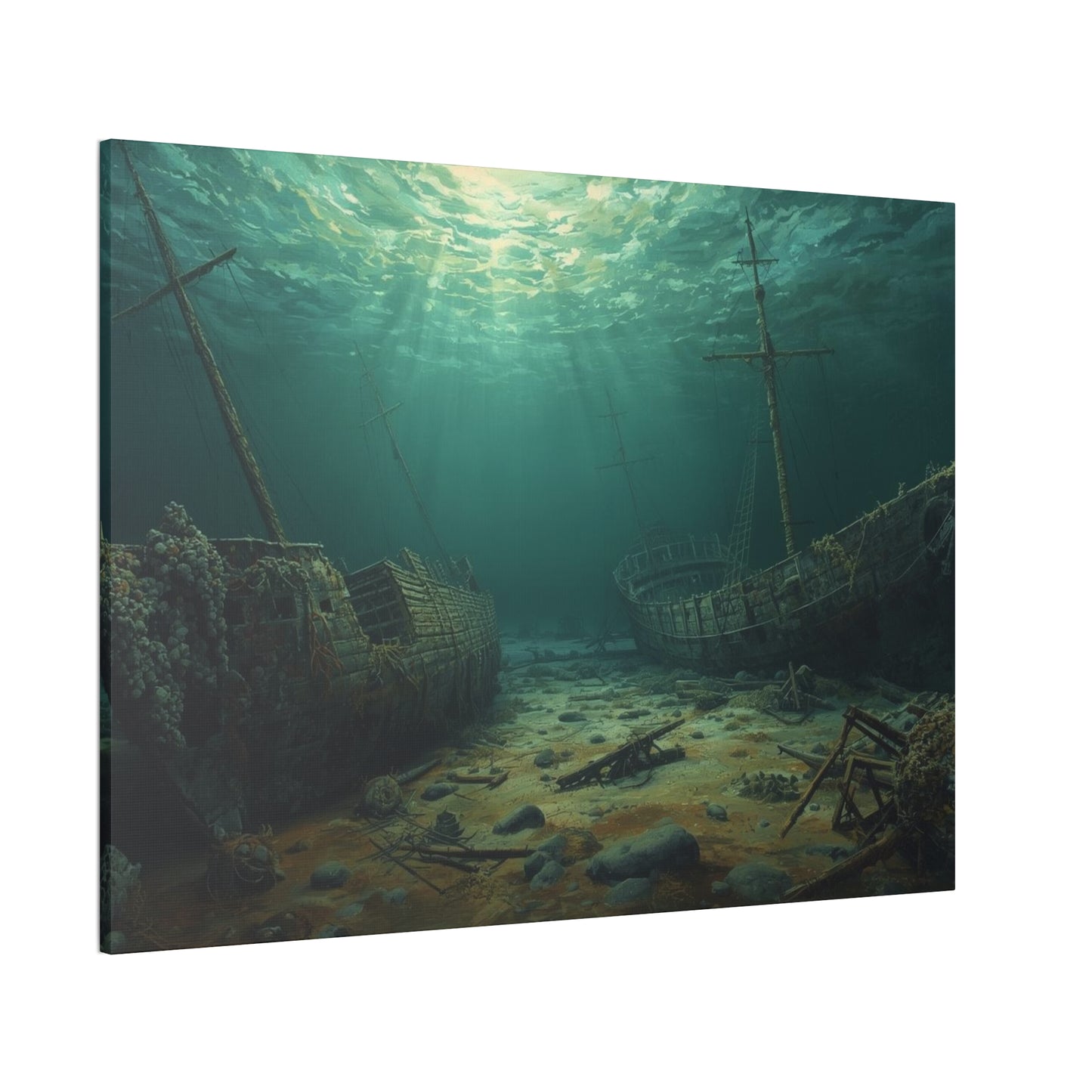 Underwater Shipwreck Canvas Art