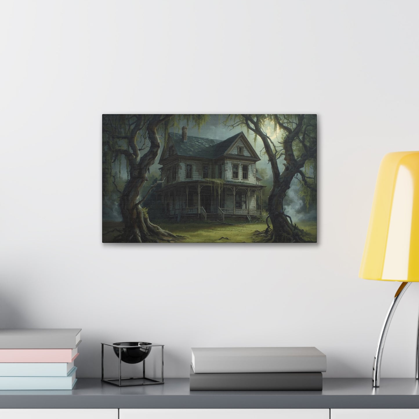 Spooky Vintage House Canvas Art