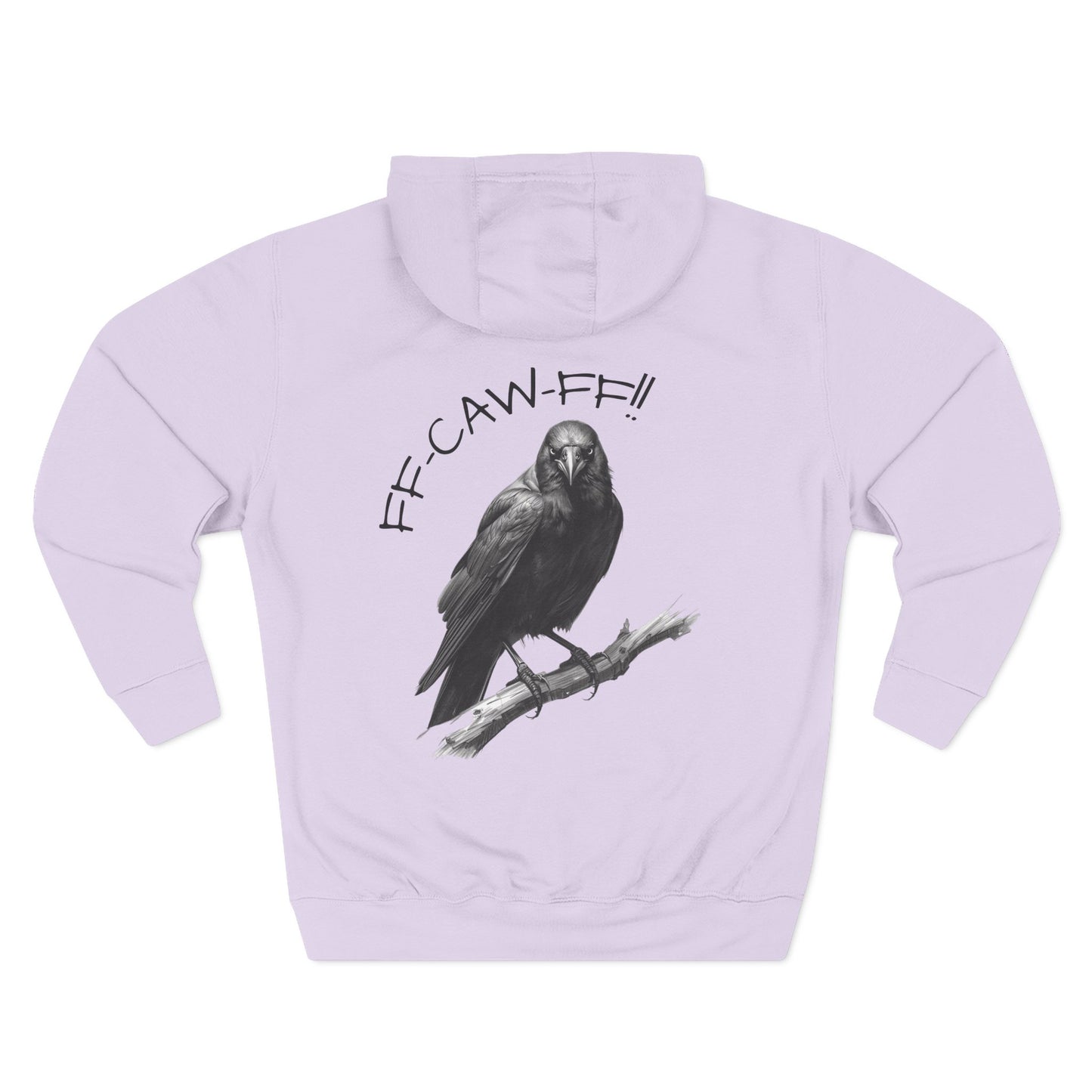 FF-CAW-FF Raven Fleece Hoodie | Cozy Fall Outdoor Sweater, Gift for Bird Lovers, Perfect for Casual Wear and Halloween