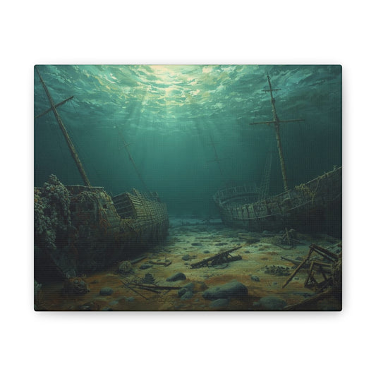 Underwater Shipwreck Canvas Art