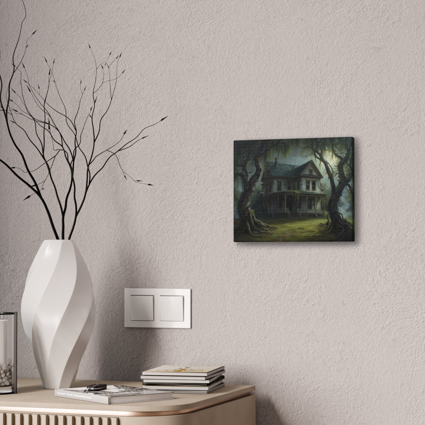 Spooky Vintage House Canvas Art