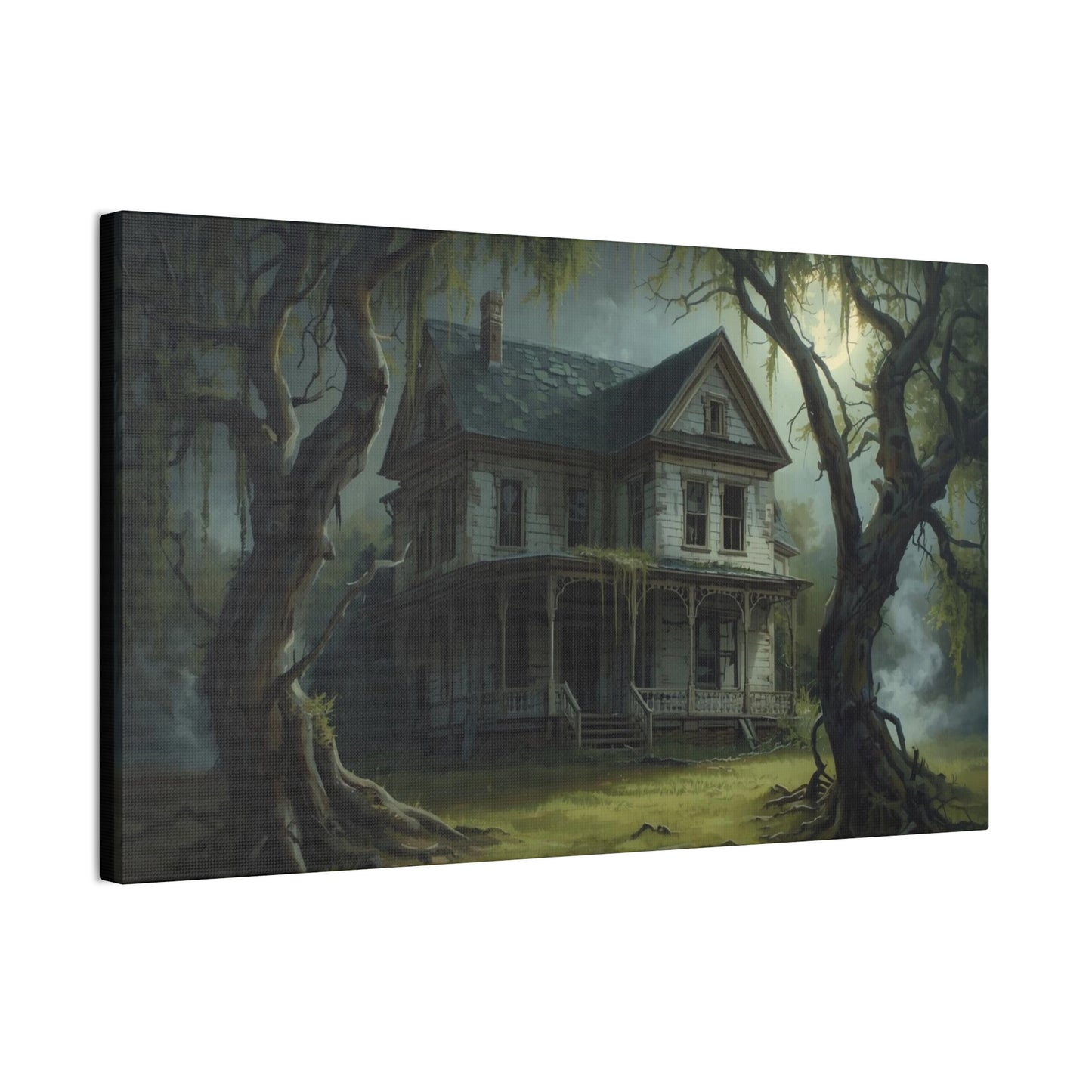 Spooky Vintage House Canvas Art