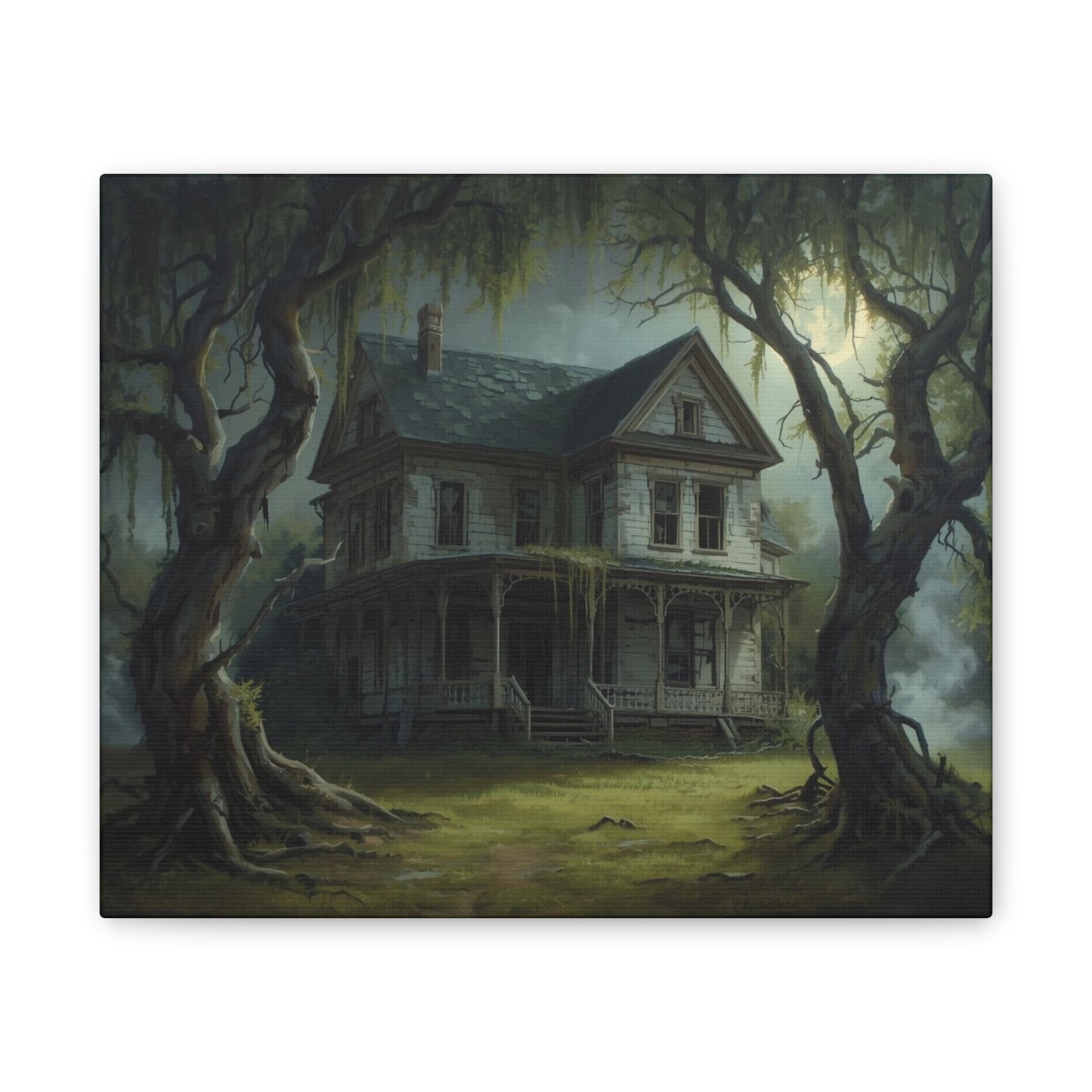 Spooky Vintage House Canvas Art