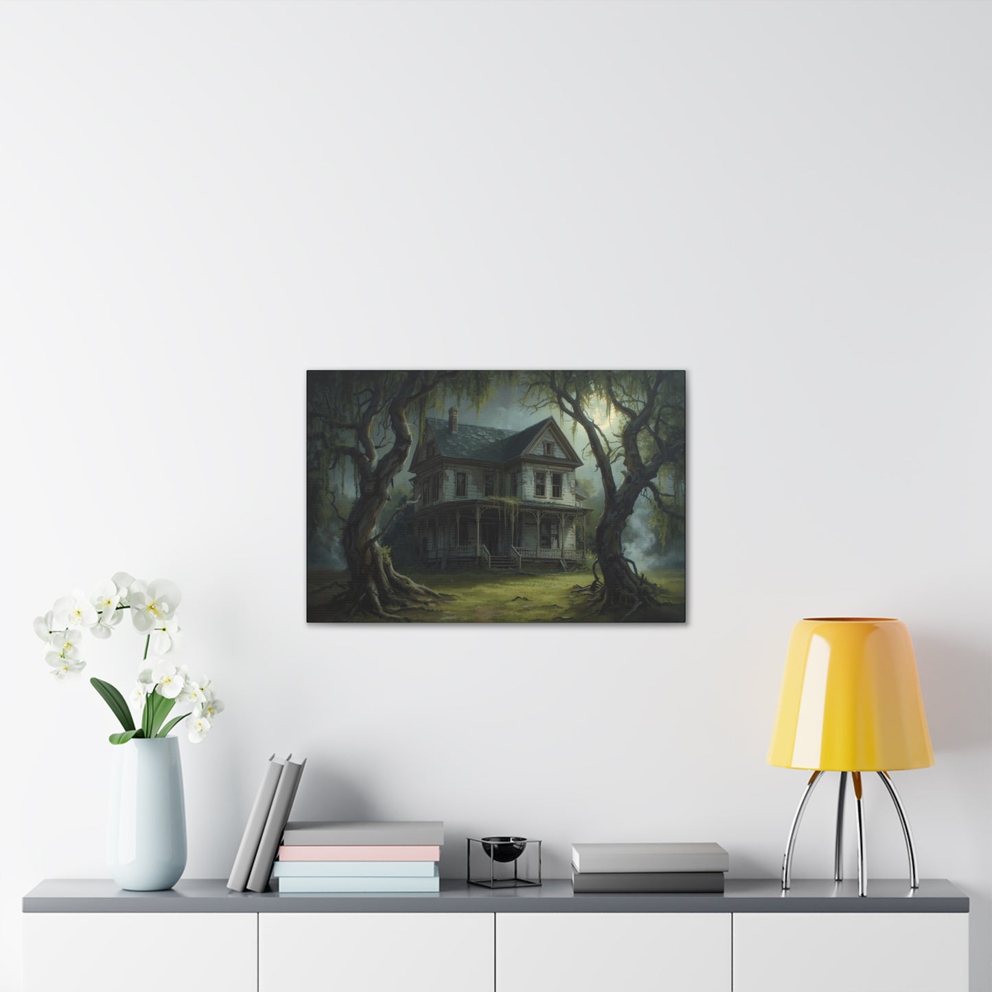 Spooky Vintage House Canvas Art